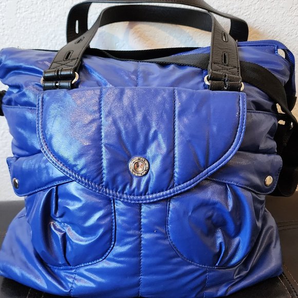 Via Spiga Logo Cobalt Blue Tote Shoulder Bag - Picture 1 of 11